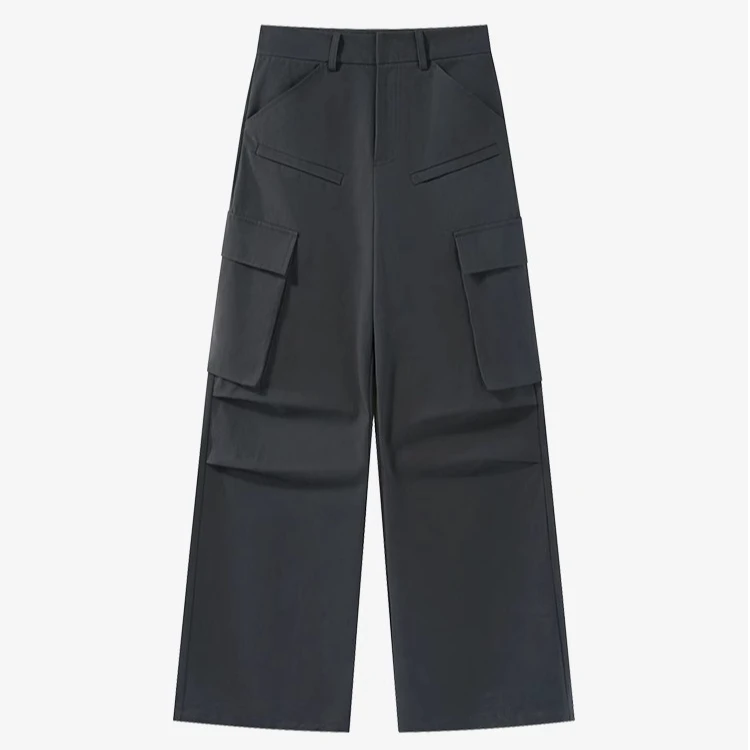 现现-甜酷纯色工装裤女早秋宽松遮肉显瘦休闲裤Y40844162