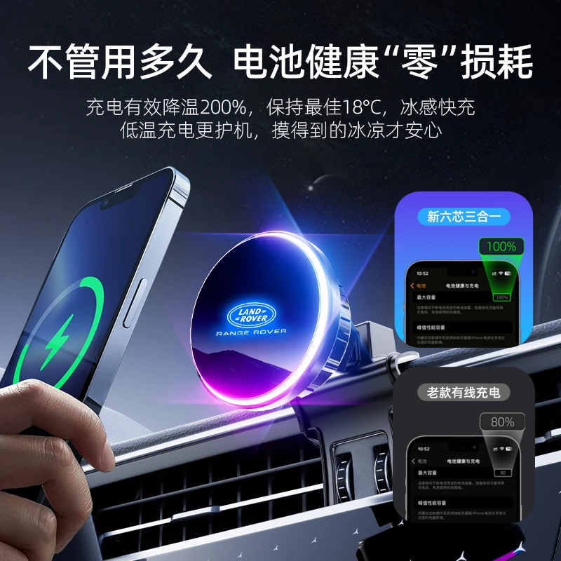 路虎卫士110揽胜运动版极光发现星脉汽车载手机支架无线充电高级