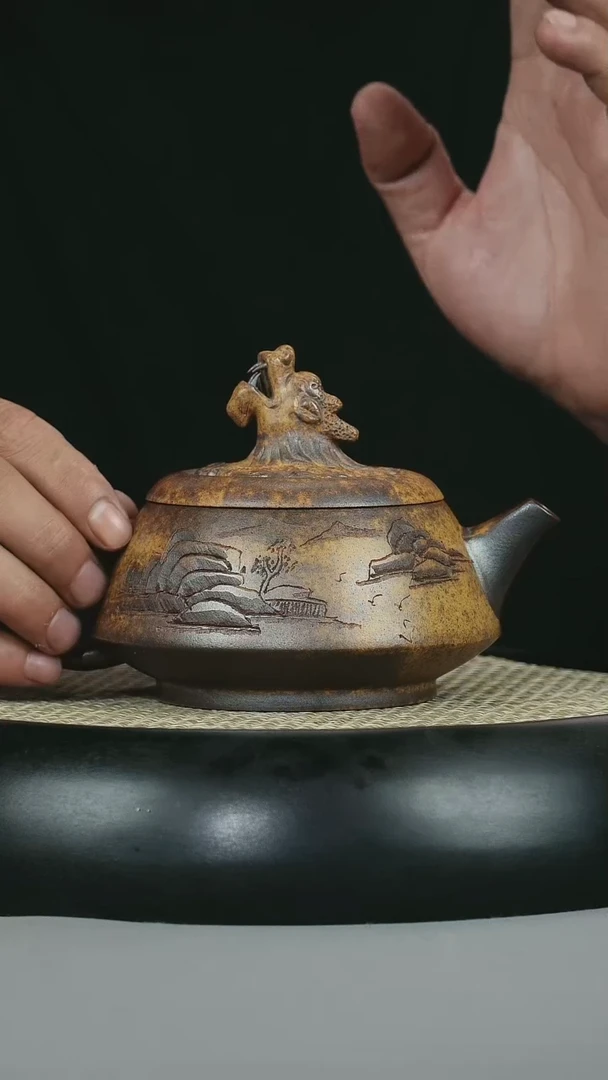 茶壶紫砂 龙骨金砂  龙头老大 观山