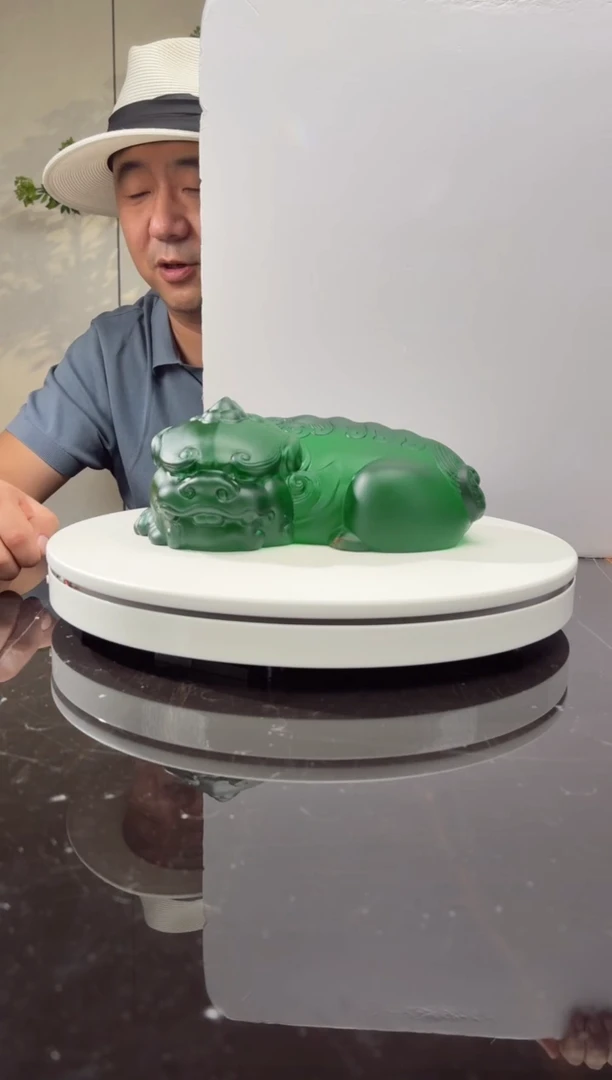 摆件CS0202042绿色卧福貔貅艺术琉璃摆件