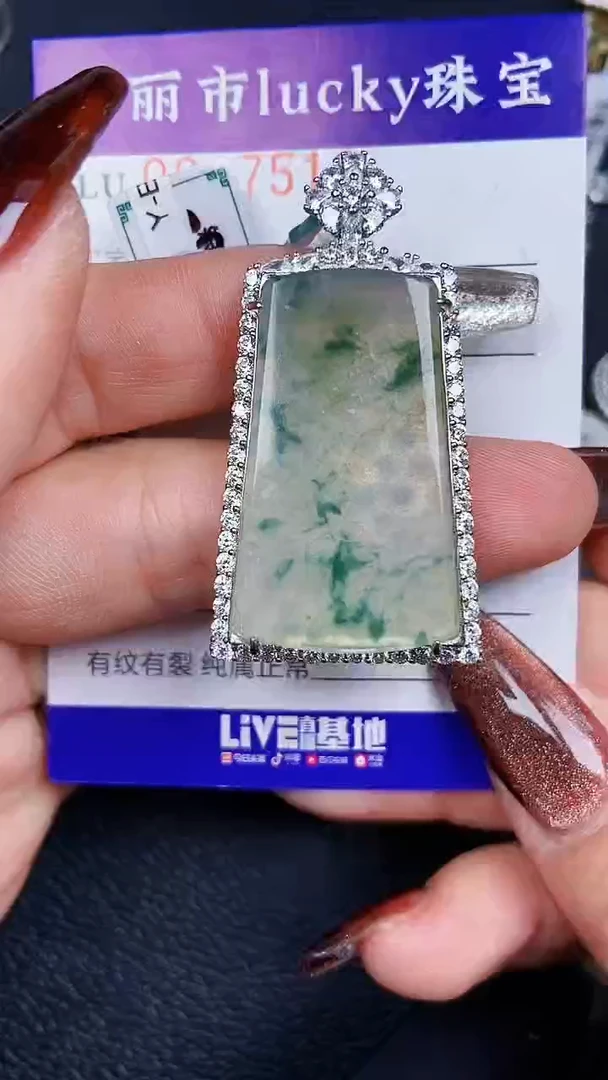颈饰银S925镶嵌翡翠7513