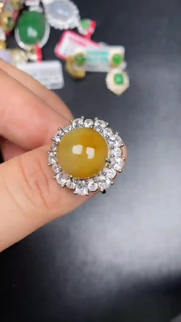 银S925镶嵌戒指翡翠1140