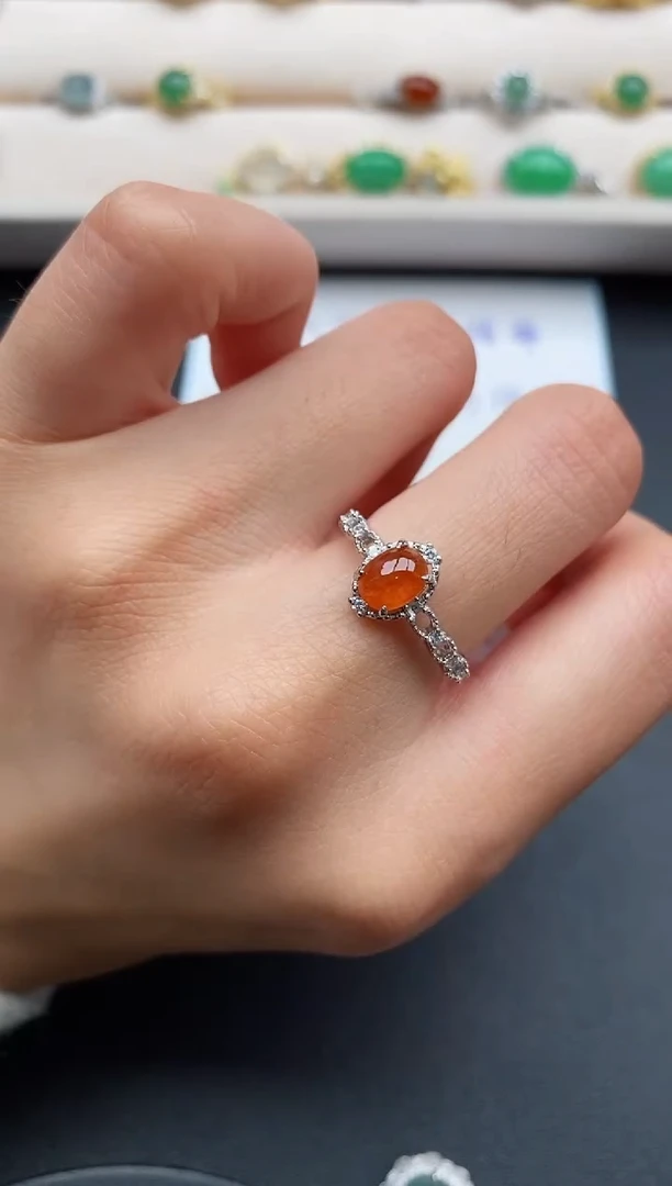 银S925镶嵌戒指翡翠777777+2