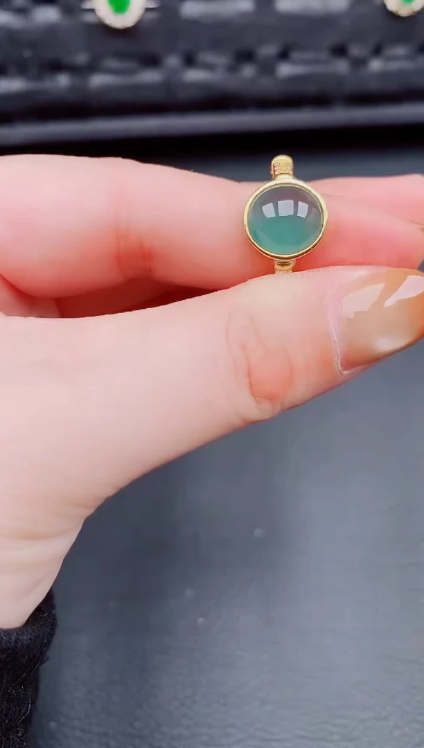 【闪购商品】翡翠戒指银S925镶嵌天然a货翡翠271