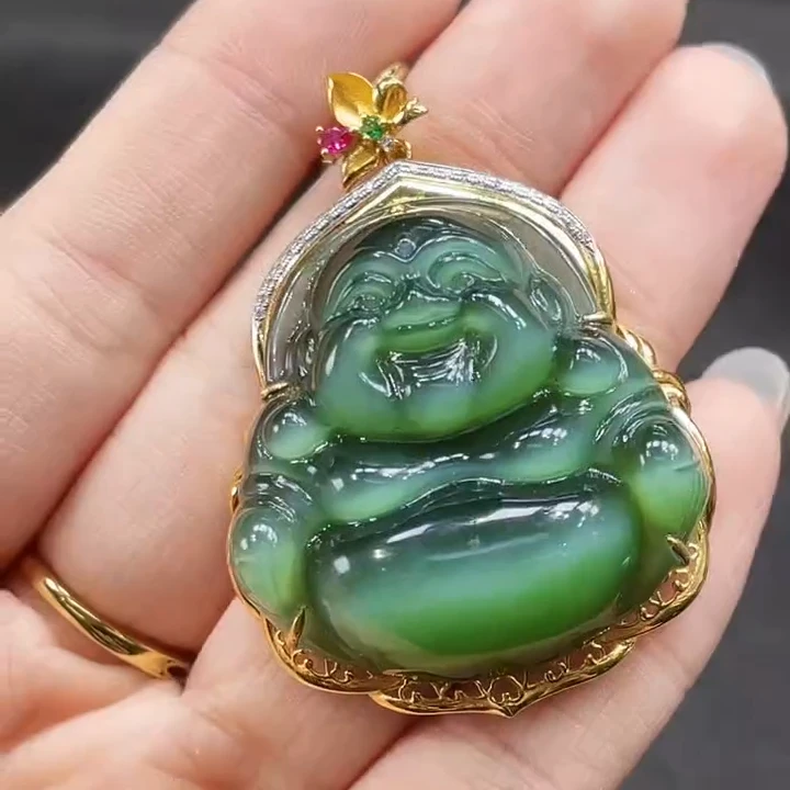 【周年庆限定】18K和田玉佛公吊坠丨天然玉石丨多样性发一
