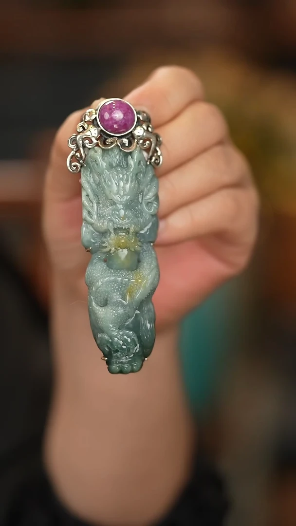 【闪购商品】翡翠挂件银S925镶嵌新款