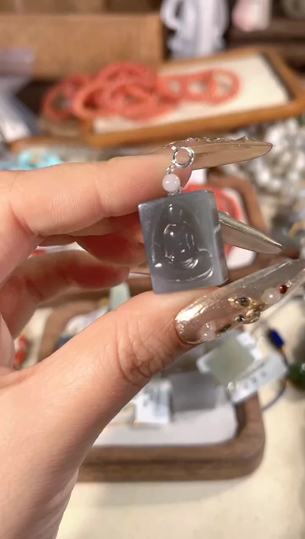 吊坠(不含链)银S925镶嵌和田玉多样性发其一