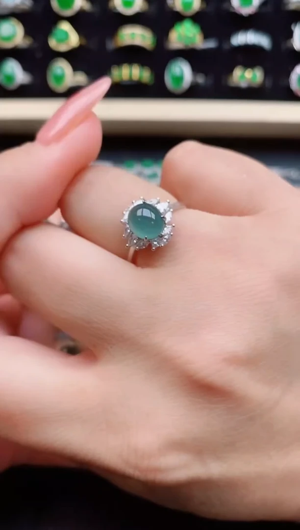 【闪购商品】翡翠戒指银S925镶嵌32132