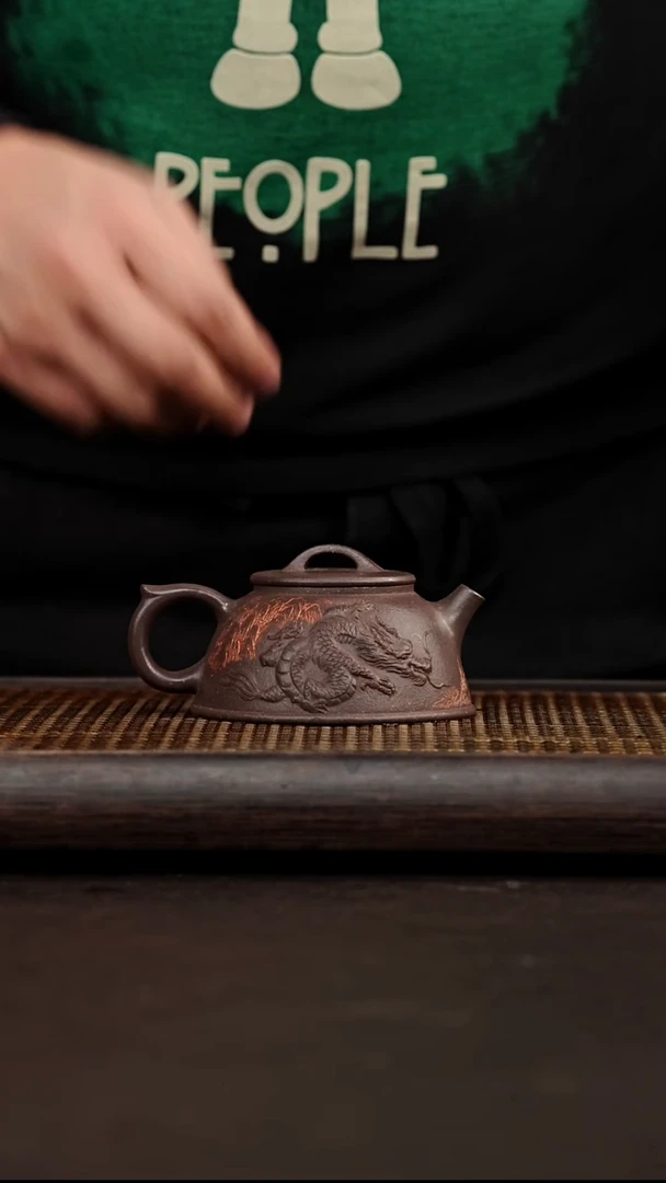 紫砂茶案宜兴悦茗壶紫砂  天青泥  鱼化龙