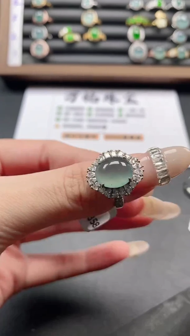 银S925镶嵌戒指翡翠51151