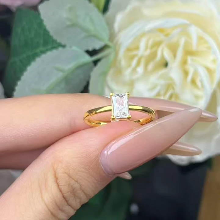 婷婷【足金999】方块冰糖戒指6D工艺（款号82HHL284）