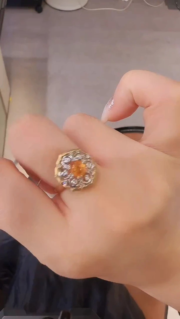 18K金镶嵌戒指石榴石（芬达石）精选H-芬达戒指