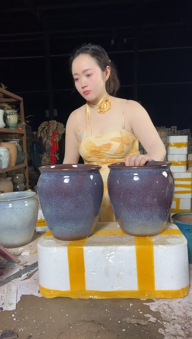 宜兴紫砂花盆盆19*21