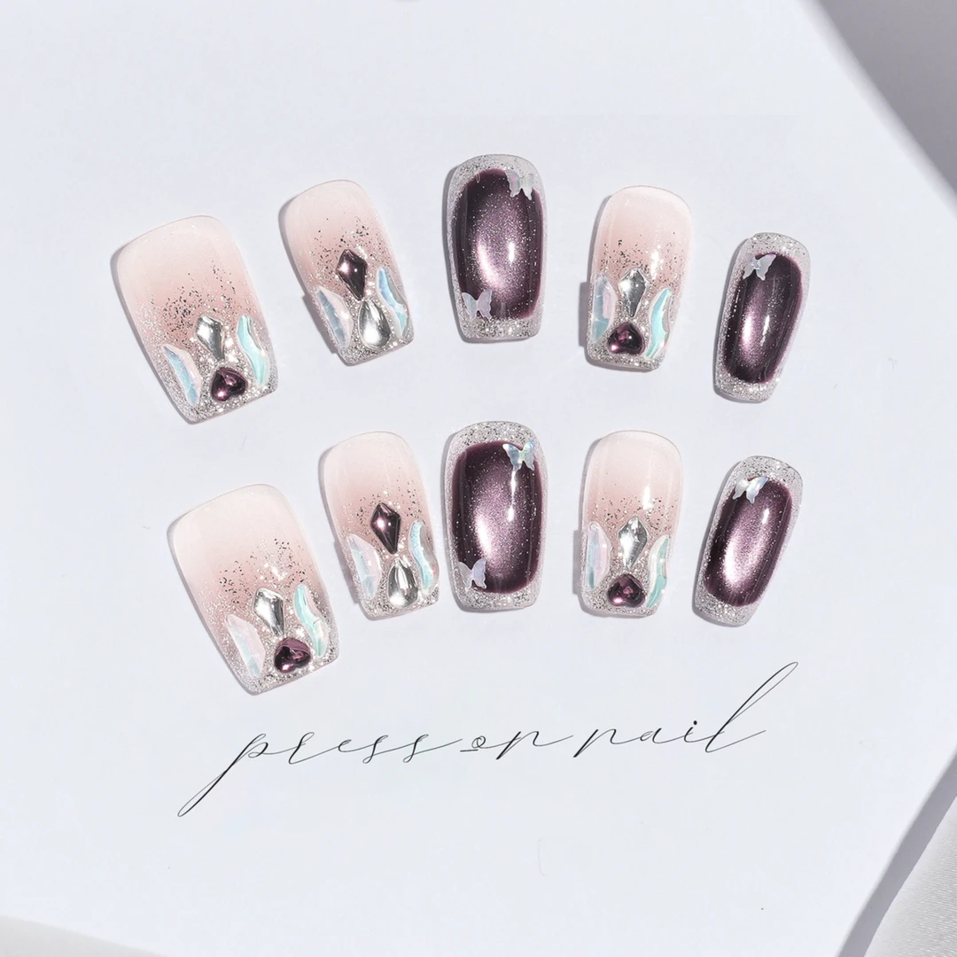 辰阳手绘美甲【一单可飞】手工穿戴甲显白防水结婚高级感现货10片装