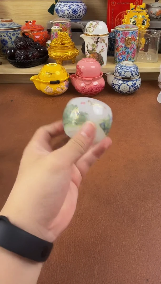 陶瓷茶具摆件旅行套组