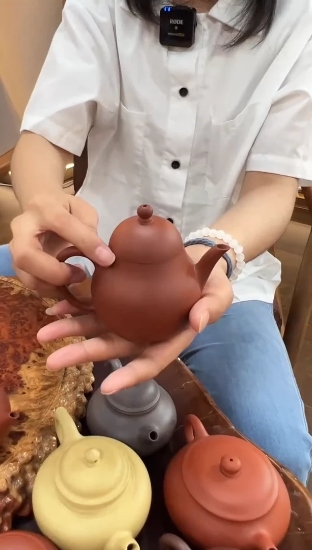 茶壶紫砂茶壶紫砂头哥精选朱泥梨形