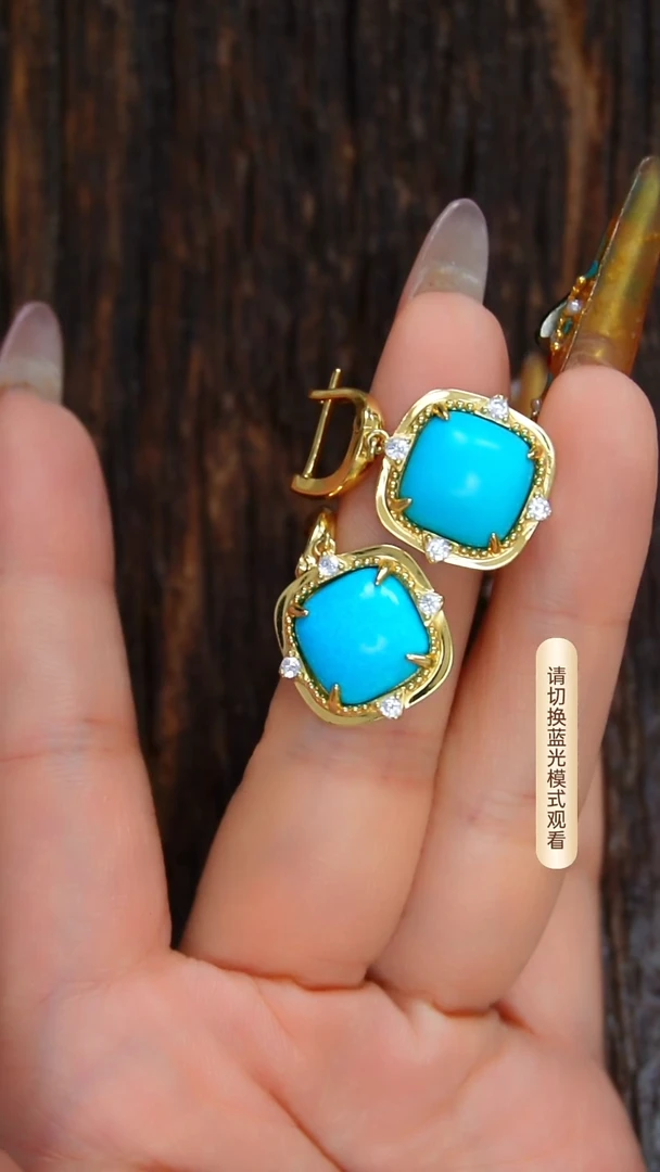 未镶嵌绿松石耳环多样性发一