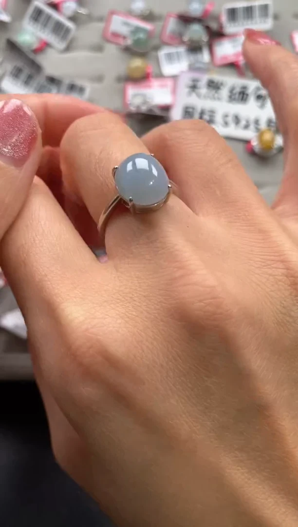 【闪购商品】翡翠戒指银S925镶嵌1.28号6单退5单运费