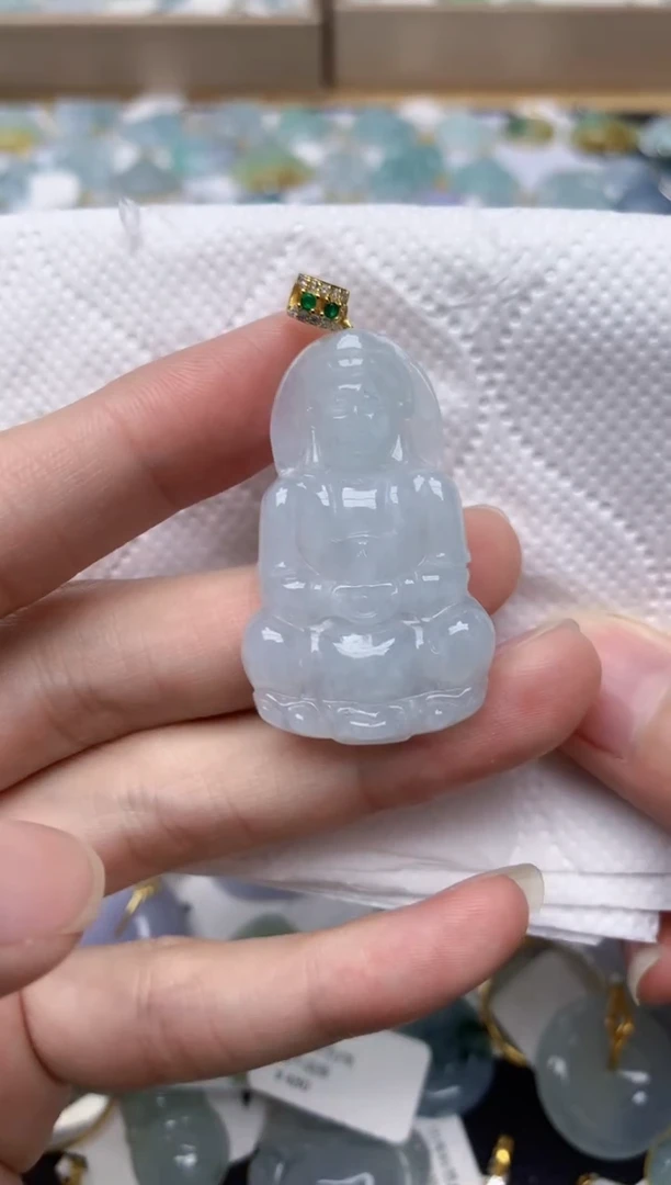 翡翠银S925镶嵌颈饰天然A货翡翠