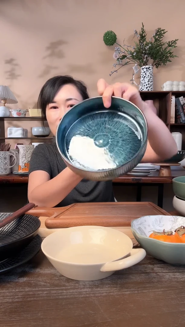 7英寸窑变线条深盘微瑕