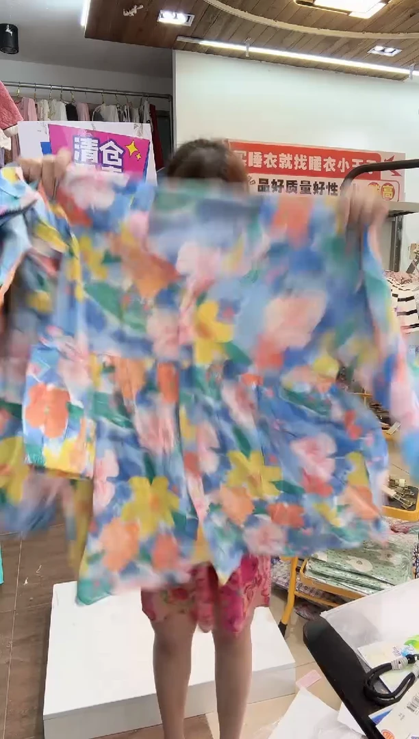 油画彩花朵短袖长裤