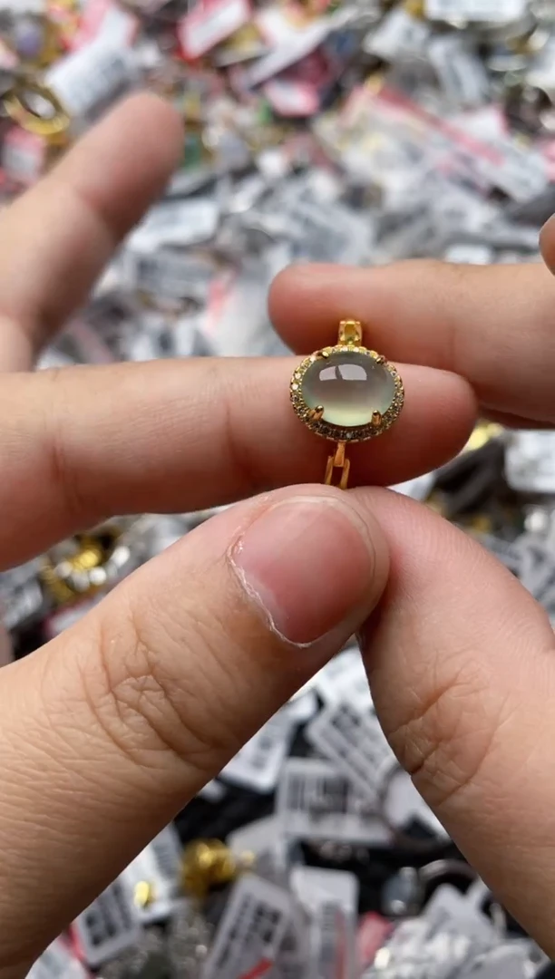 【闪购商品】翡翠戒指银S925镶嵌66666---8