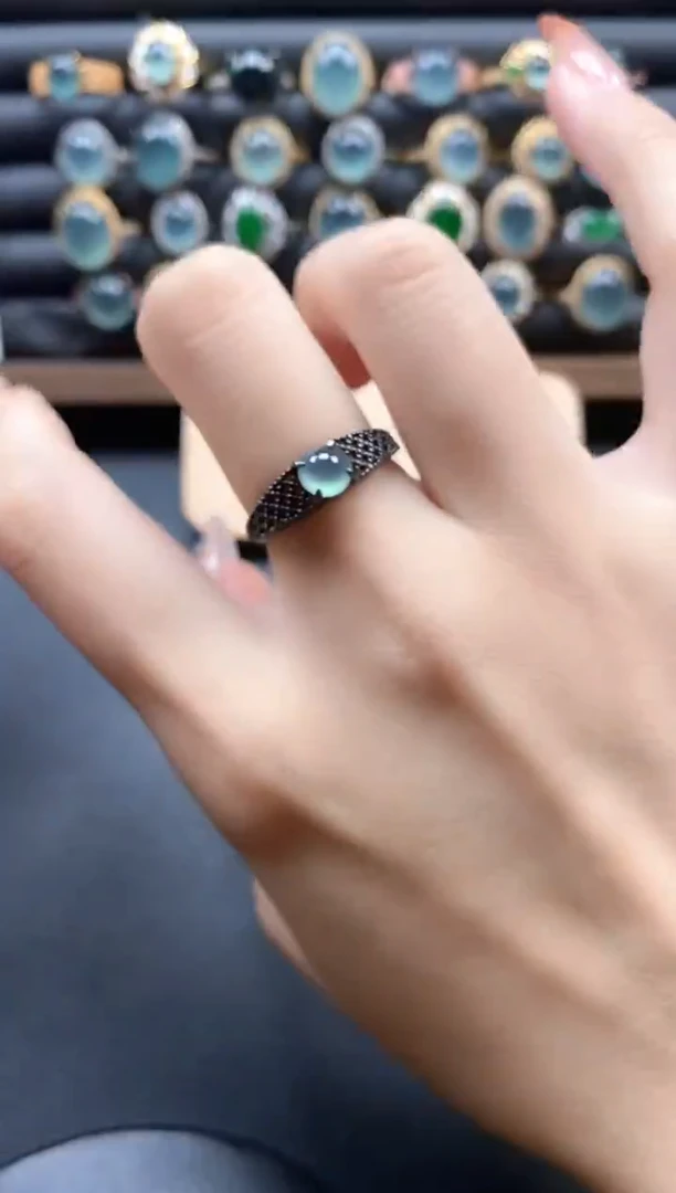 银S925镶嵌戒指翡翠51151