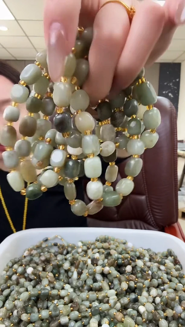 未镶嵌手串透闪石质玉多宝 随行手串12+