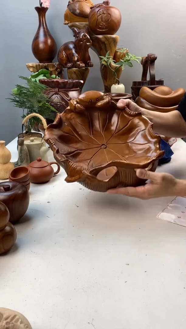 香樟木A24精品和谐果盆/尺寸28*27*9