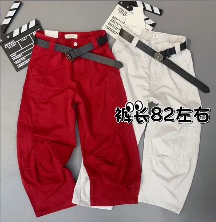 2025夏季新款高腰显瘦大码阔腿显瘦新款：超薄八分牛仔裤