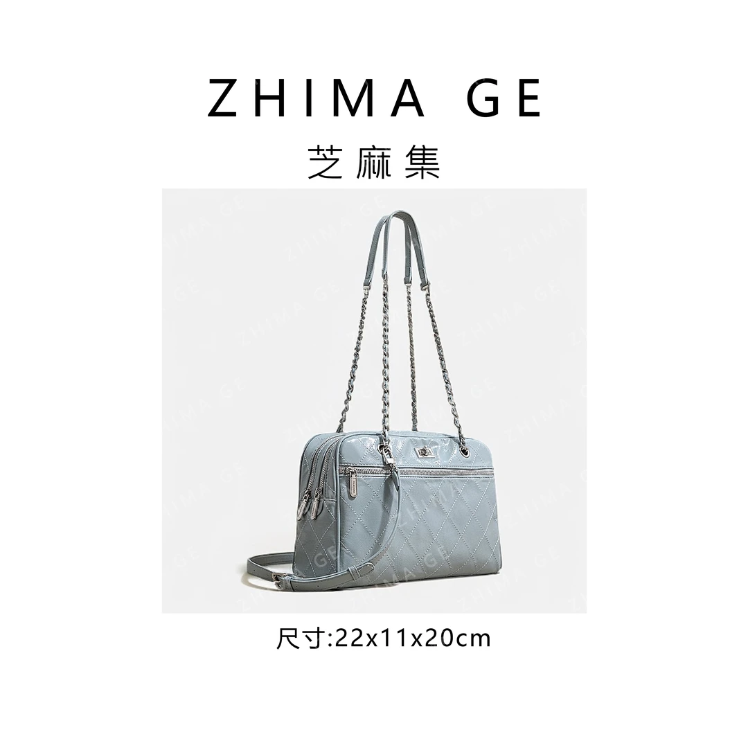 【芝麻集】SK-62800-雾兰RAIN.CUN简约休闲百搭腋下斜跨轻奢女包