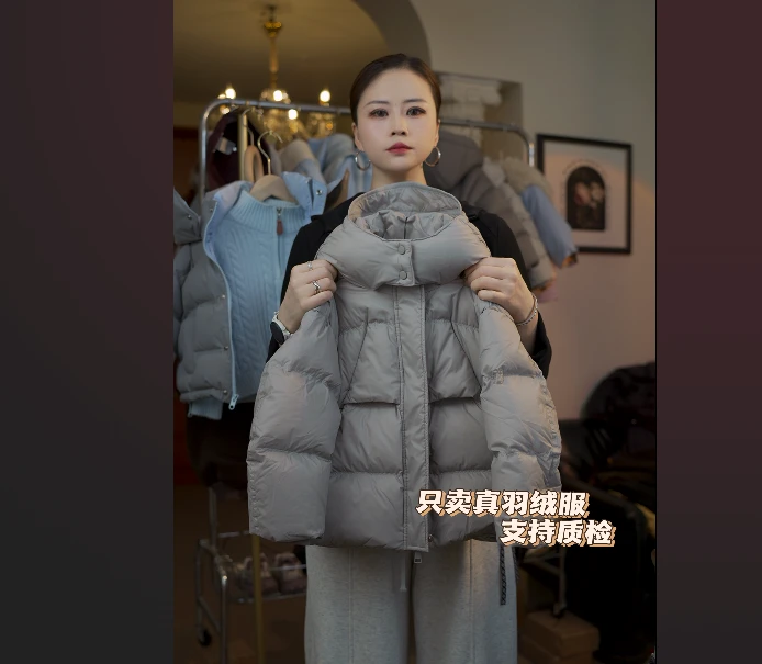 2025新款冬季时尚男女保暖自发热中长款拉链连帽加厚羽绒服