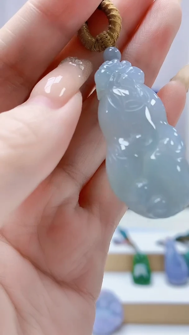 未镶嵌定制翡翠4852DD-毛货挂件33