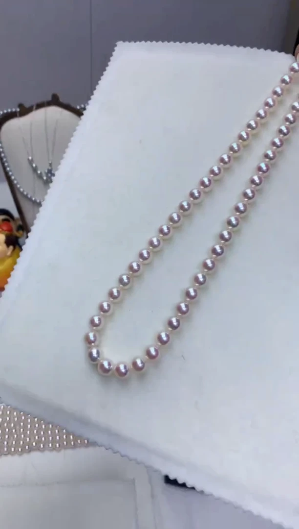 【闪购商品】海水珍珠饰品银S925镶嵌7-8满珠链