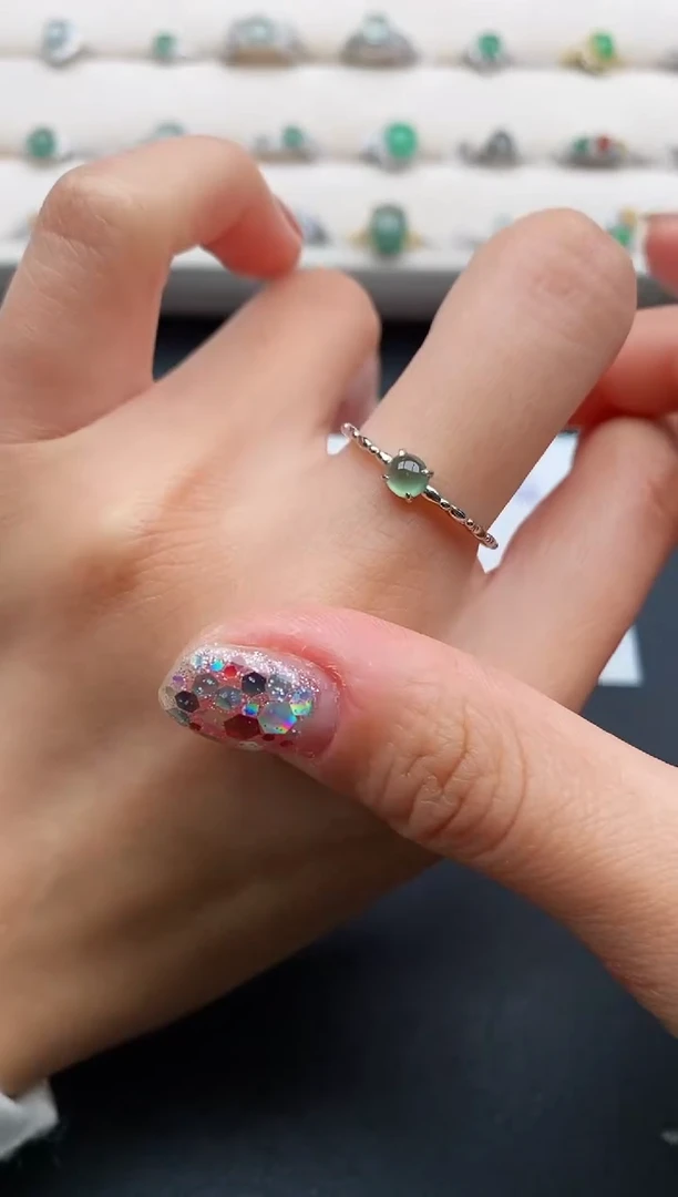 银S925镶嵌戒指翡翠555555555+9