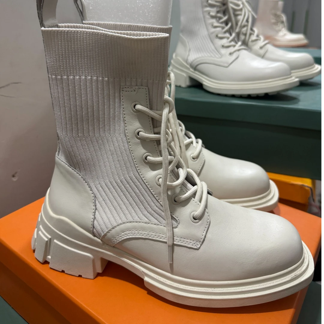 冬季大猫家牛皮厚底袜靴踢不烂保暖