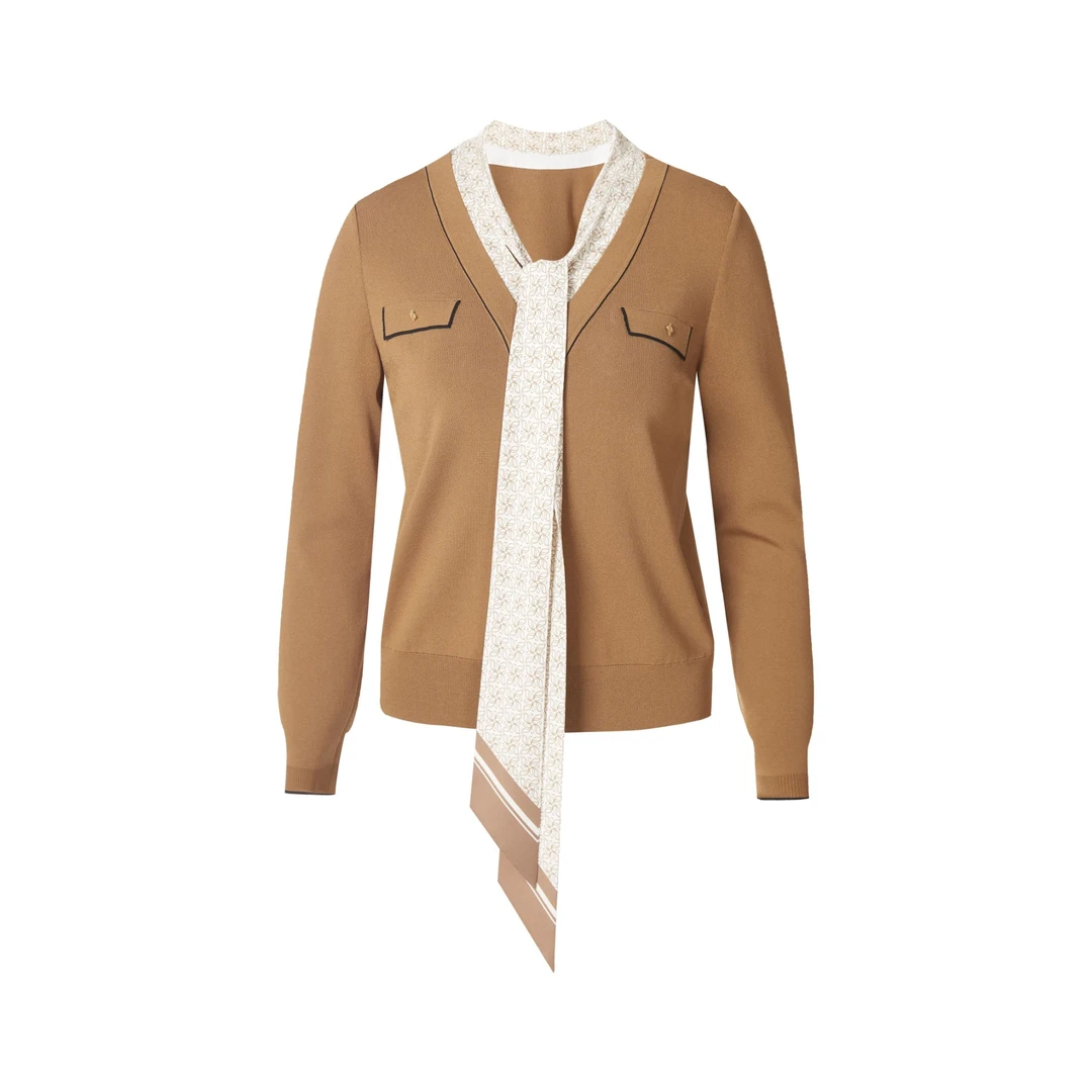 娜尔思通勤风宽松型毛衫长袖流光风常规袖上装NZ02964D1