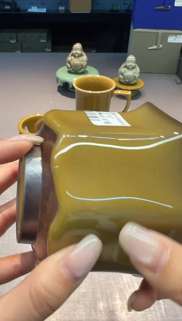 【闪购商品】茶盏陈大平 鳝黄釉 釉滴八方手抓壶