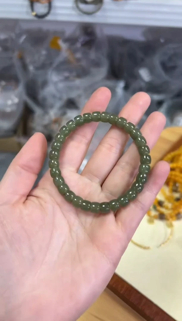 【闪购商品】和田玉手链未镶嵌和田湖水绿精工直切手链