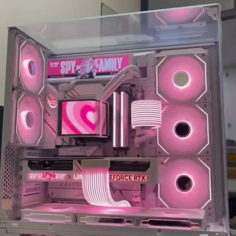 9800X3D爆火无显卡高颜值白色海景房DIY主机适合游戏电竞