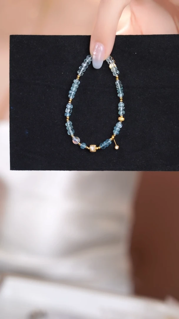 海蓝宝石手链18K金镶嵌@@@@@@@@@@@