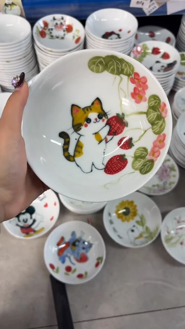 瓷片景德镇陶瓷食品级手绘釉中彩-小胖碗