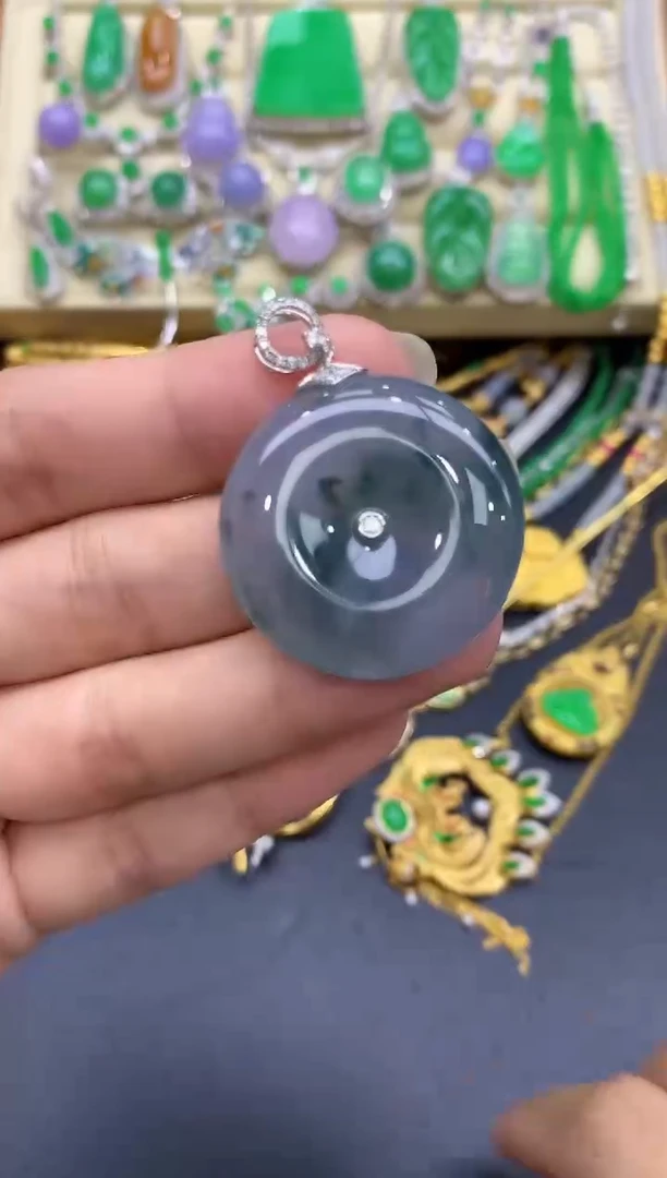颈饰18K金镶嵌翡翠271-中国好珍宝