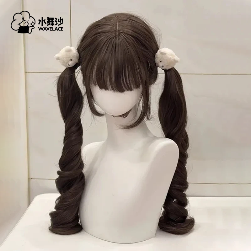 水舞沙可爱少萝Lolita日系罗马卷双马尾长卷发自然仿真人假发头套