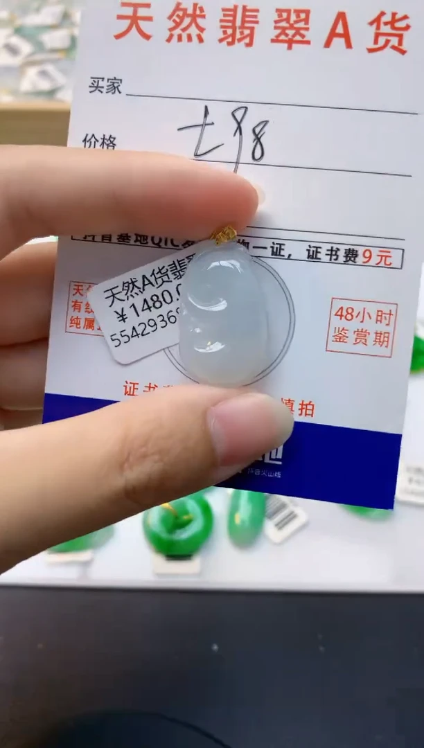 颈饰18K金镶嵌翡翠天然缅甸A货翡翠