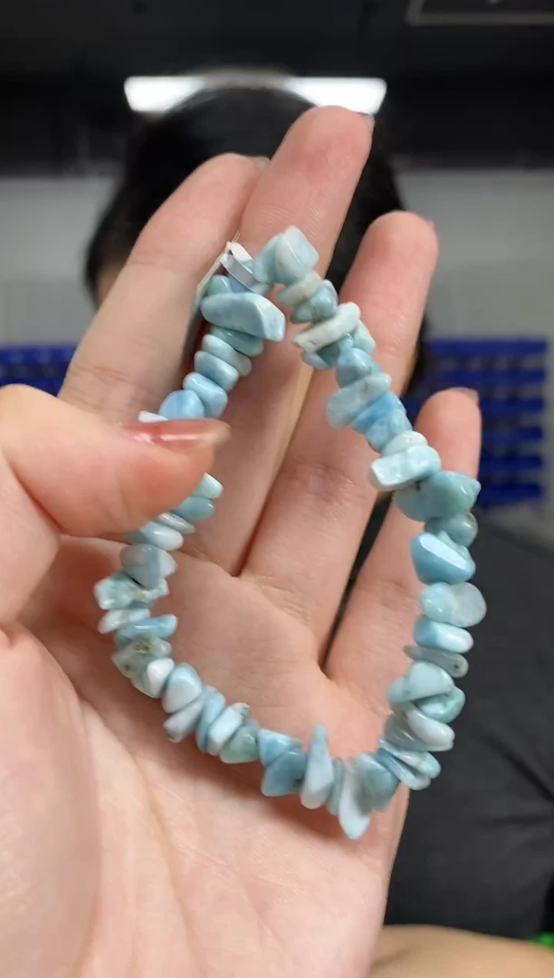 未镶嵌针钠钙石（海纹石）手链多样性发其一颜色微差