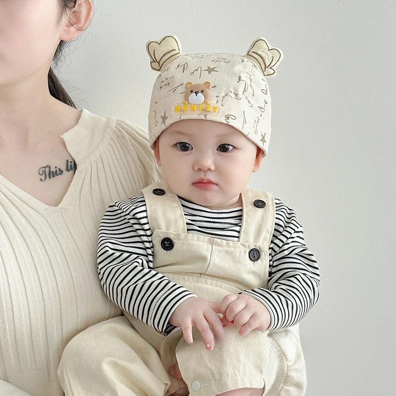 婴儿帽子春秋薄款海盗帽男婴可爱地主帽胎帽可爱夏季宝宝少爷帽子