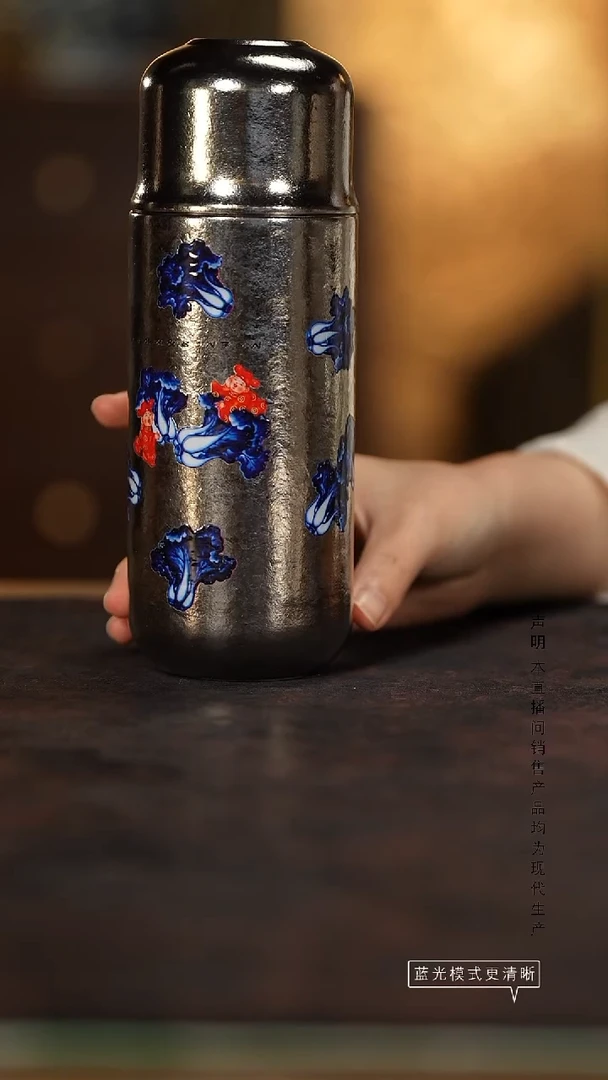 瓷片小**?景德镇斌芬陶瓷/白菜保温杯