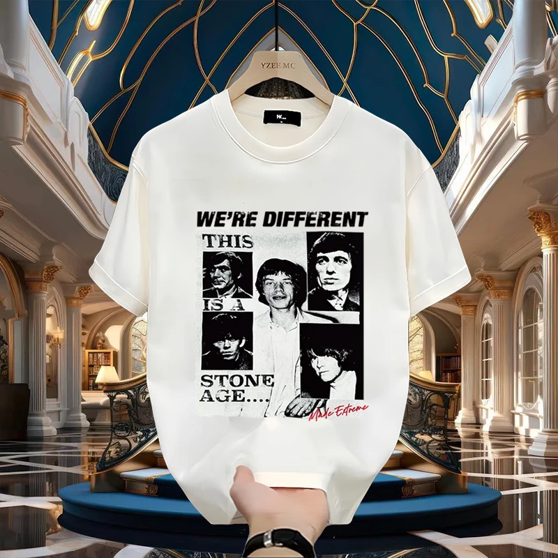 新款潮流棉短袖T恤青年男女休闲款夏季透气印花百搭宽松圆领上衣