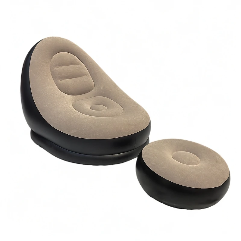 加厚懒人沙发可折叠躺椅带脚踏组合充气轻奢客厅家用